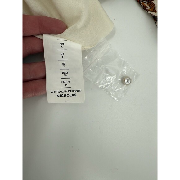 NWOT Gorgeous Nicholas Selima Belted Dress in Ivory Paisley Size 2 Retail- $550 - Picture 15 of 16